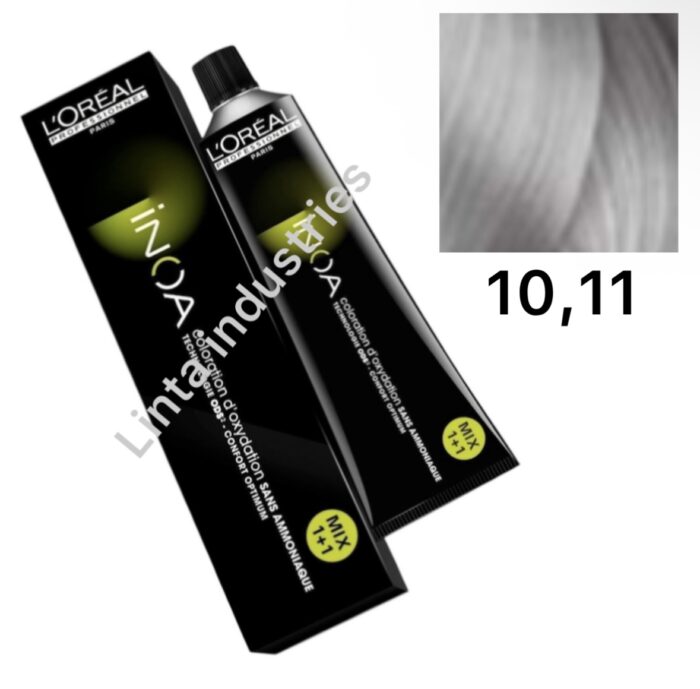 L'ORÉAL NUEVO INOA TINTE SIN AMONÍACO RAPPEL 60GR Nº10.11 RUBIO PLATINO CENIZA PROFUNDO - Imagen 1
