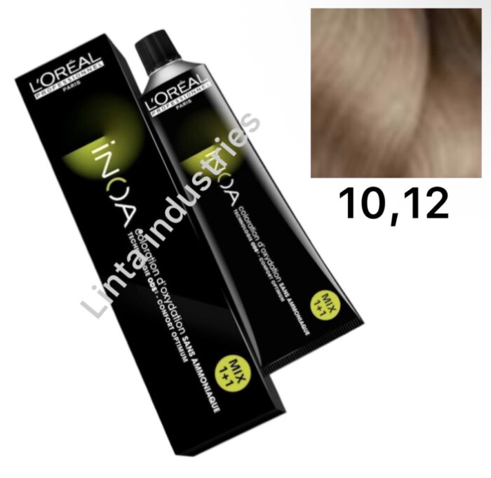 L'ORÉAL NUEVO INOA TINTE SIN AMONÍACO RAPPEL 60GR Nº10.12 RUBIO PLATINO CENIZA IRISADO - Imagen 1